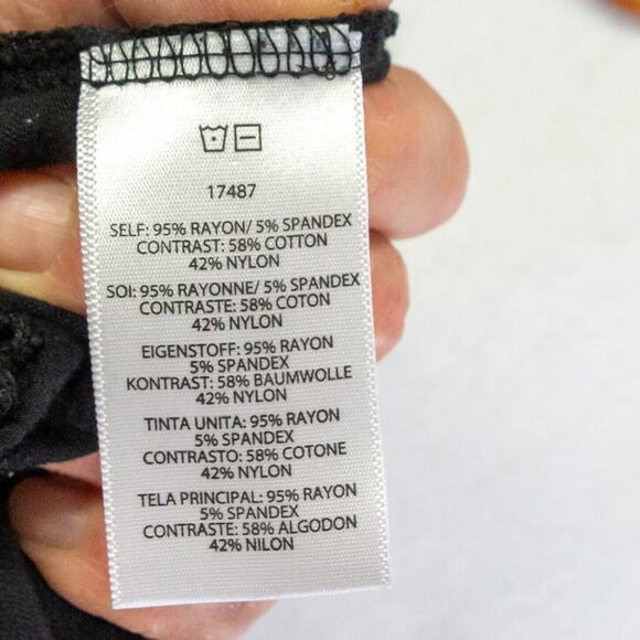 Women's Medium Shirt Black DOLAN Tunic 3/4 Length Sleeve Oversized Stretchy Top - Picture 5 of 7